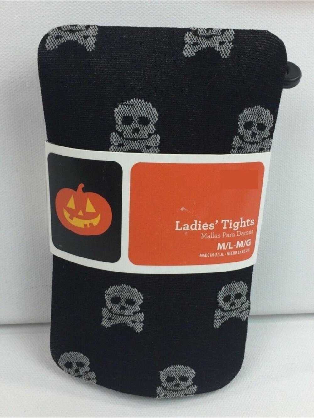 Halloween Costume Adult Black Skull Crossbones Tights M/L Punk Rock Medium Large